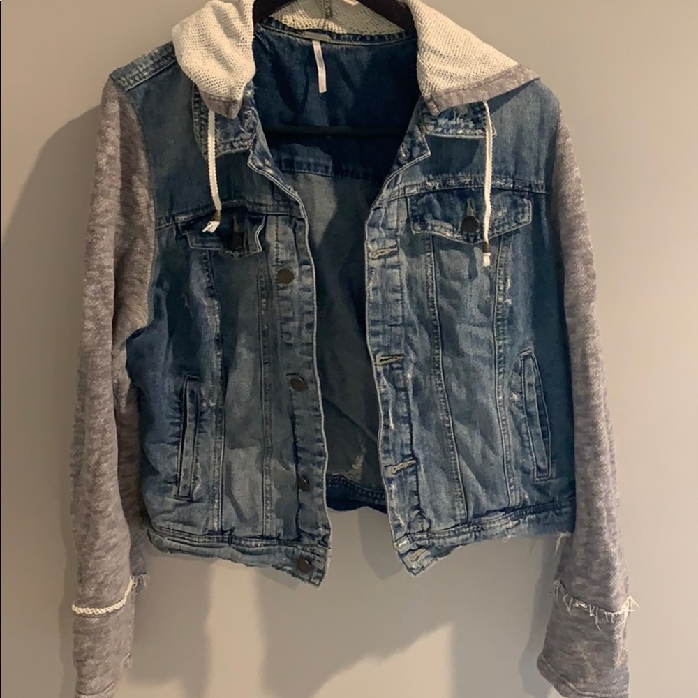 Free People Jean Jacket with Hoodie